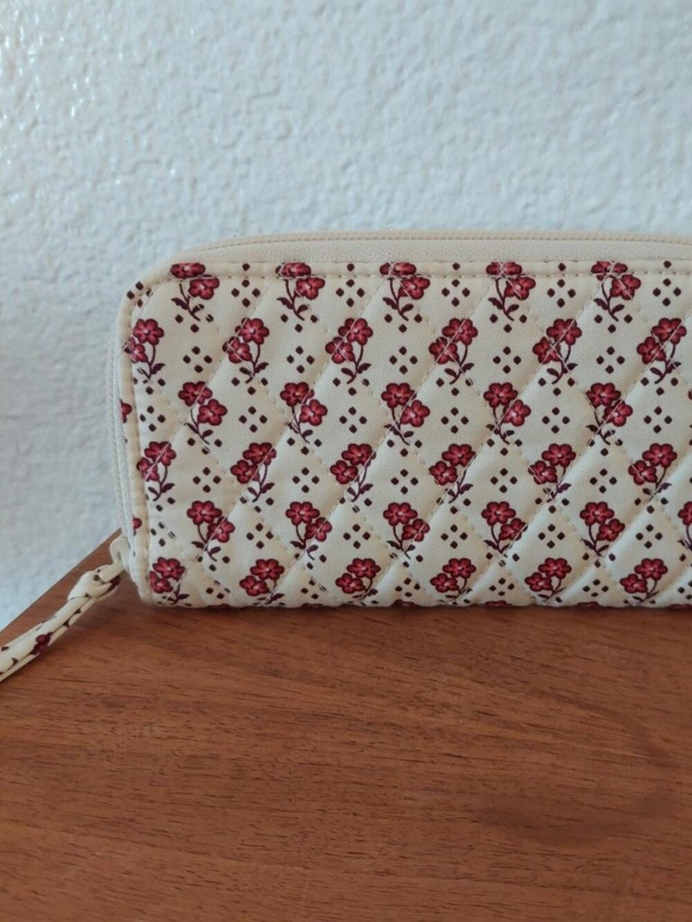 SOLD Vera Bradley rachel ditzy white & red floral print quilted wallet